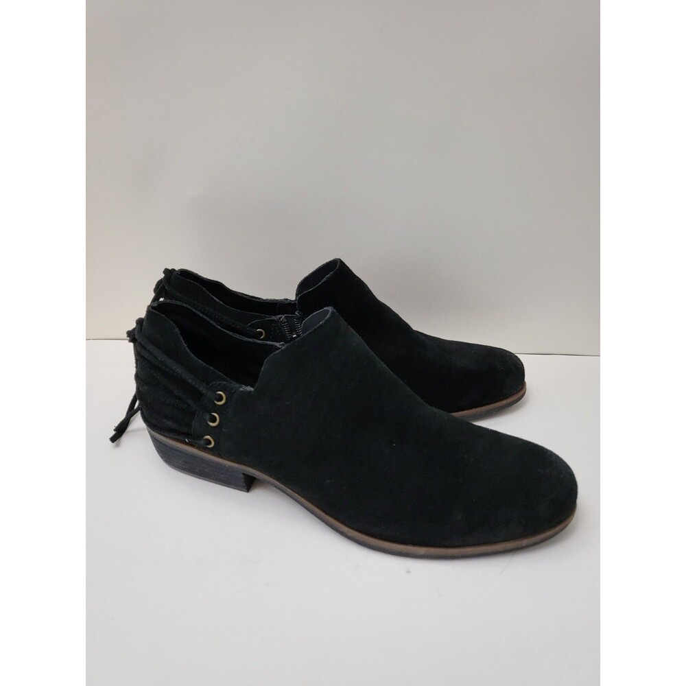 KORKS Ankle Boots Womens 10 Black Suede Leather Lydney Shootie Lace Up Zip